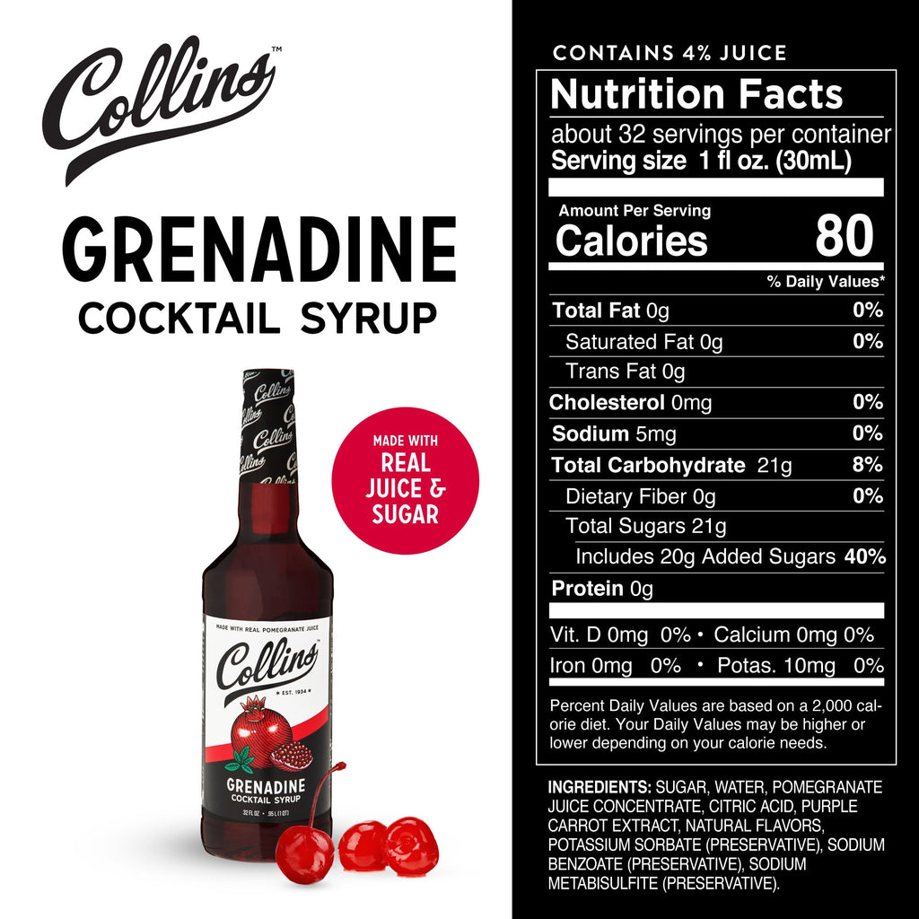 Grenadine Cocktail Syrup 32 oz