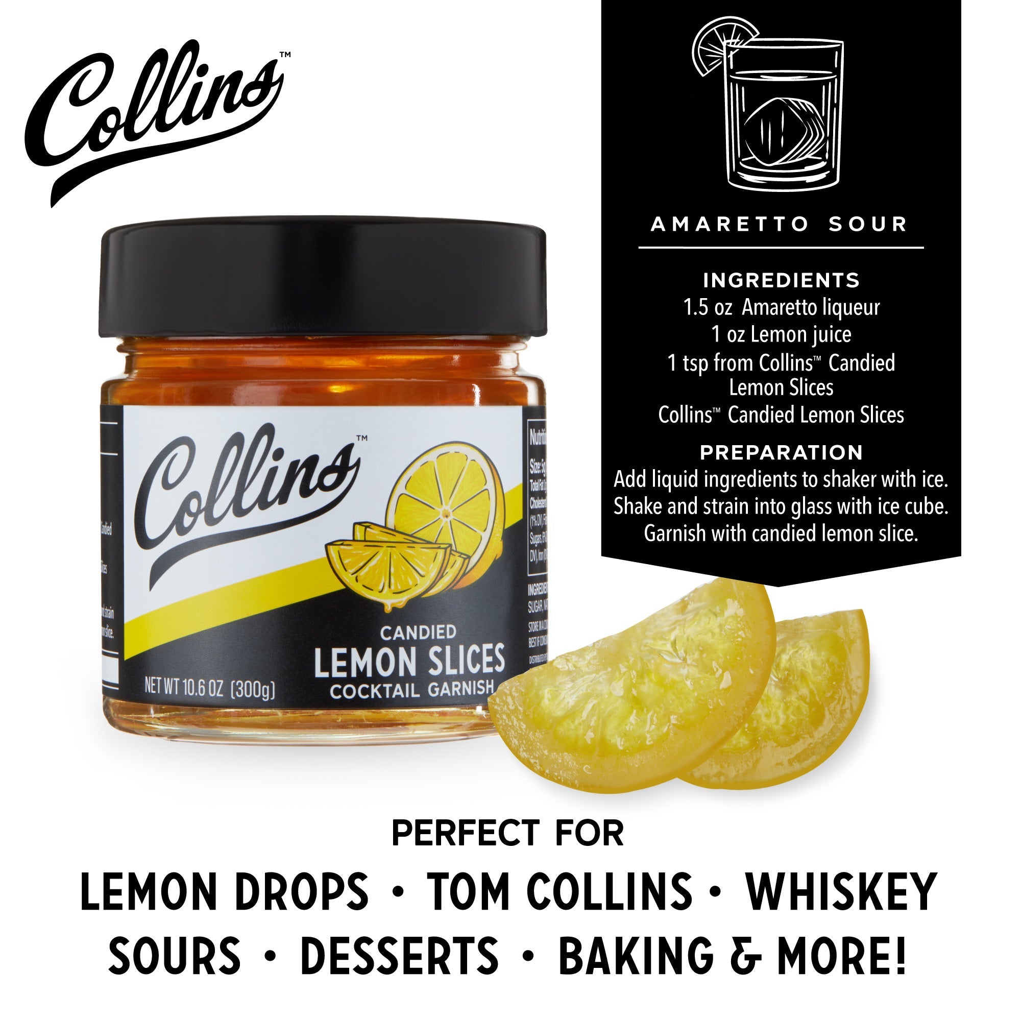 Candied Lemon Slices in Syrup 10.6 oz , Set of 6