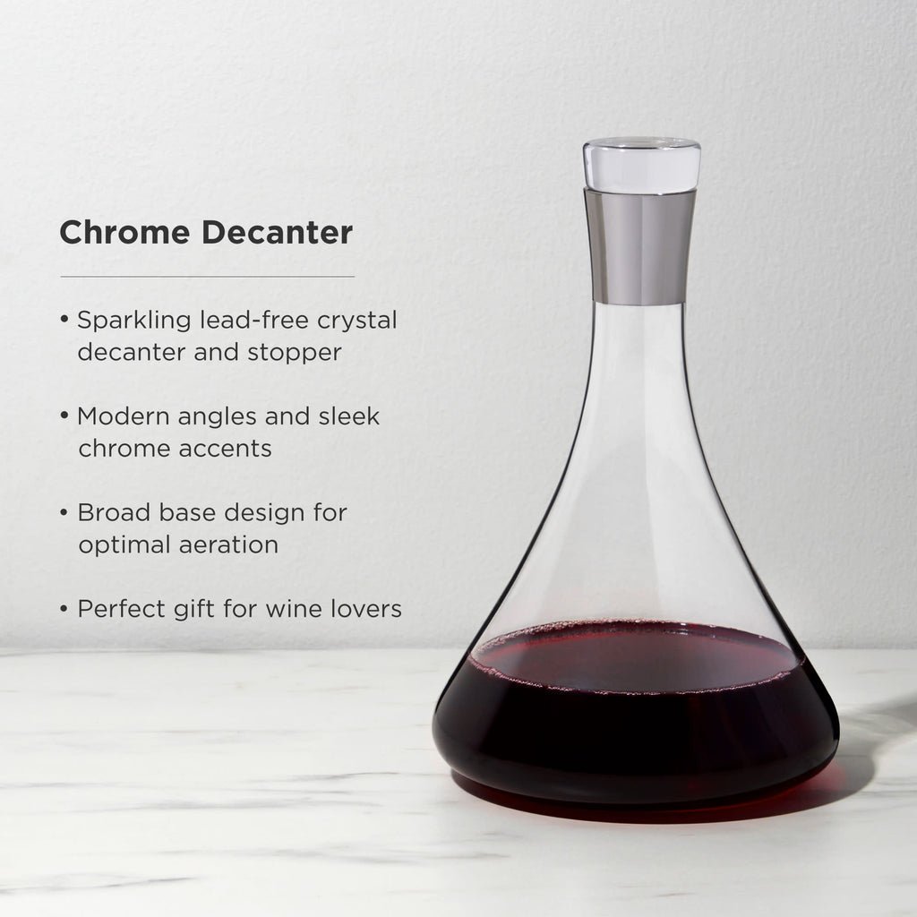 Irving Chrome-Rimmed Crystal Decanter
