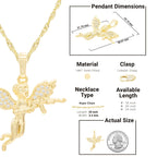 Guardian Angel Cubic Zirconia Pendant 14K Gold Filled Necklace Set