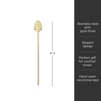 Art Deco Cocktail Picks in Gold Set of 4