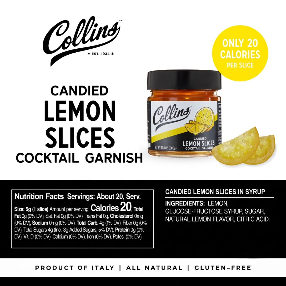 Candied Lemon Slices in Syrup 10.6 oz , Set of 6