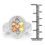1.54 Carat Genuine Multi Sapphire .925 Sterling Silver Ring