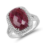 7.60 Carat Dyed Ruby .925 Sterling Silver Ring