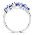 2.65 Carat Genuine Tanzanite .925 Sterling Silver Ring