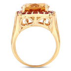 9.38 Carat Genuine Citrine and Orange Sapphire .925 Sterling Silver Ring