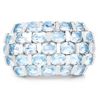 5.51 Carat Genuine Blue Topaz .925 Sterling Silver Ring