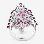 7.52 Carat Genuine Rhodolite .925 Sterling Silver Ring