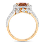 3.71 Carat Genuine Citrine and White Topaz .925 Sterling Silver Ring