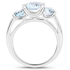 3.21 Carat Genuine Blue Topaz .925 Sterling Silver Ring