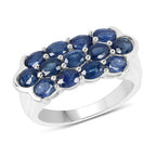 2.60 Carat Genuine Blue Sapphire .925 Sterling Silver Ring