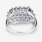 2.03 Carat Genuine Tanzanite .925 Sterling Silver Ring