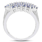2.03 Carat Genuine Tanzanite .925 Sterling Silver Ring