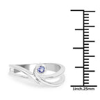 0.10 Carat Genuine Tanzanite .925 Sterling Silver Ring