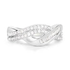 0.47 Carat Genuine White Diamond .925 Sterling Silver Ring