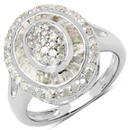 1.08 Carat Genuine White Diamond .925 Sterling Silver Ring