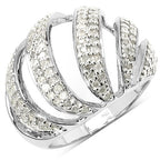 0.98 Carat Genuine White Diamond .925 Sterling Silver Ring