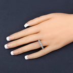 0.64 Carat Genuine Swiss Blue Topaz and White Topaz .925 Sterling Silver Ring
