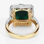 5.18 Carat Dyed Emerald and White Topaz .925 Sterling Silver Ring