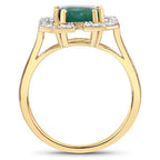 2.55 Carat Dyed Emerald and White Topaz .925 Sterling Silver Ring