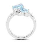2.55 Carat Genuine Blue Topaz .925 Sterling Silver Ring