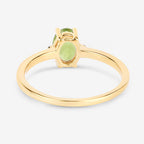 0.85 Carat Genuine Peridot and White Diamond 10K Yellow Gold Ring