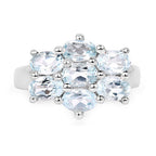 3.57 Carat Genuine  Blue Topaz .925 Sterling Silver Ring