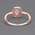 0.82 Carat Genuine Morganite and White Diamond 14K Rose Gold Ring