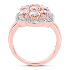 3.06 Carat Genuine Morganite and White Diamond .925 Sterling Silver Ring