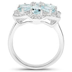 2.88 Carat Genuine Aquamarine .925 Sterling Silver Ring