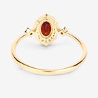 0.59 Carat Genuine Garnet and White Diamond 10K Yellow Gold Ring