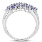 2.03 Carat Genuine Tanzanite .925 Sterling Silver Ring