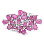 3.51 Carat Genuine Ruby and White Zircon .925 Sterling Silver Ring