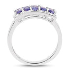 1.25 Carat Genuine Tanzanite .925 Sterling Silver Ring