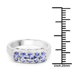 1.25 Carat Genuine Tanzanite .925 Sterling Silver Ring