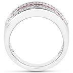 3.36 Carat Genuine Multi Stones .925 Sterling Silver Ring