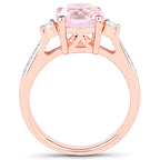 2.73 Carat Genuine Kunzite and White Topaz .925 Sterling Silver Ring