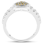 0.25 Carat Genuine Yellow Diamond .925 Sterling Silver Ring