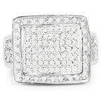 0.61 Carat Genuine White Diamond .925 Sterling Silver Ring