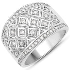 0.52 Carat Genuine White Diamond .925 Sterling Silver Ring