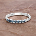 0.22 Carat Genuine Blue Diamond 14K White Gold Ring (I1-I2)