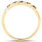 0.19 Carat Genuine Champagne Diamond 14K Yellow Gold Ring (I1-I2)