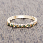0.16 Carat Genuine Green Diamond 14K Yellow Gold Ring (I1-I2)