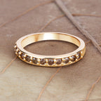 0.45 Carat Genuine Champagne Diamond 14K Yellow Gold Ring (I1-I2)