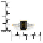 1.73 Carat Genuine Green Tourmaline and White Diamond 14K Yellow Gold Ring