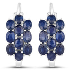 10.40 Carat Genuine Blue Sapphire .925 Sterling Silver 3 Piece Jewelry Set (Ring, Earrings, and Pendant w/ Chain)