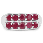 1.30 Carat Genuine Ruby .925 Sterling Silver Ring