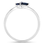 0.26 Carat Genuine Blue Sapphire .925 Sterling Silver Ring