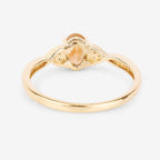 0.48 Carat Genuine Citrine and White Diamond 10K Yellow Gold Ring