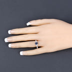 1.05 Carat Genuine Blue Sapphire and White Diamond 10K White Gold Ring
